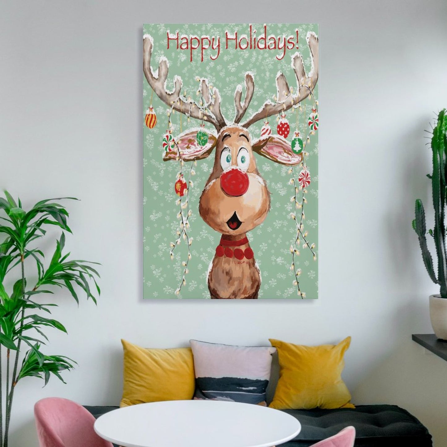 "Pedro" Reindeer Holiday Wall Art