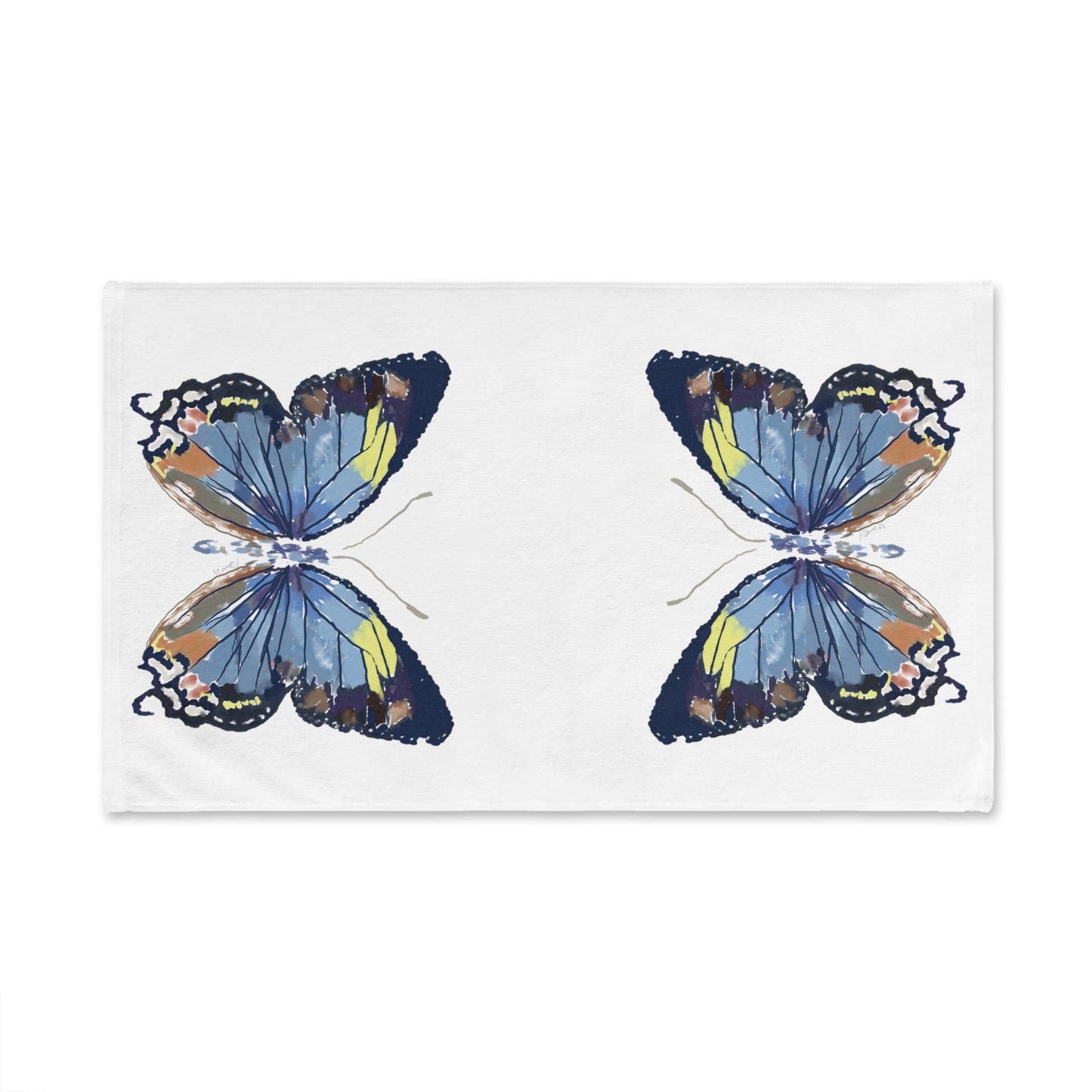 Butterfly Hand Towel (Poly/Cotton) - Blue Cava
