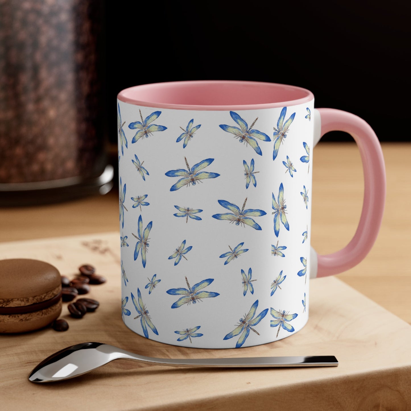 Dragonflies -Two Tone Coffee Mugs, 11oz - Blue Cava