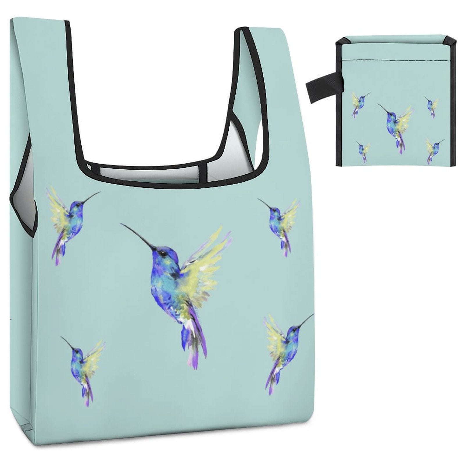 Flossie Hummingbird Reusable and Eco-Friendly Grocery Bags - Blue Cava