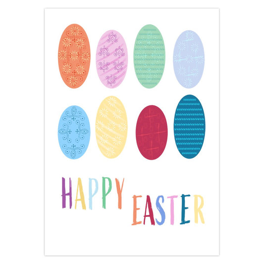 Happy Easter Eggs Greeting Cards - Blue Cava