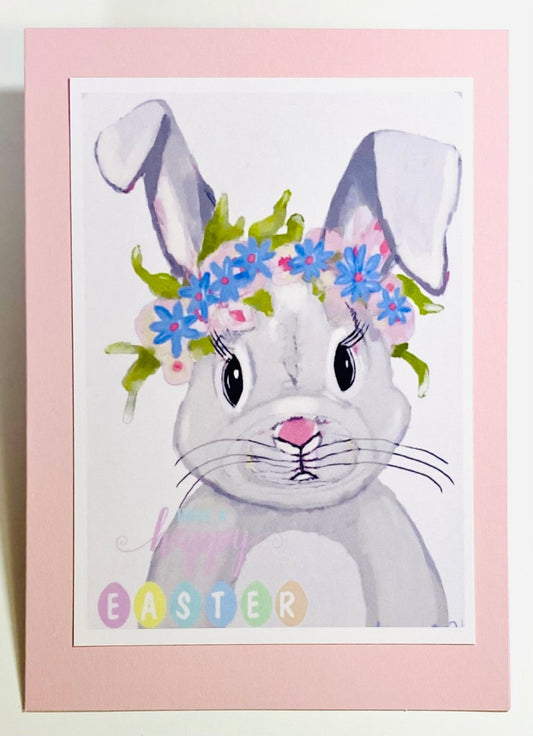 “Hops A Lot” Happy Easter Greeting card - Blue Cava