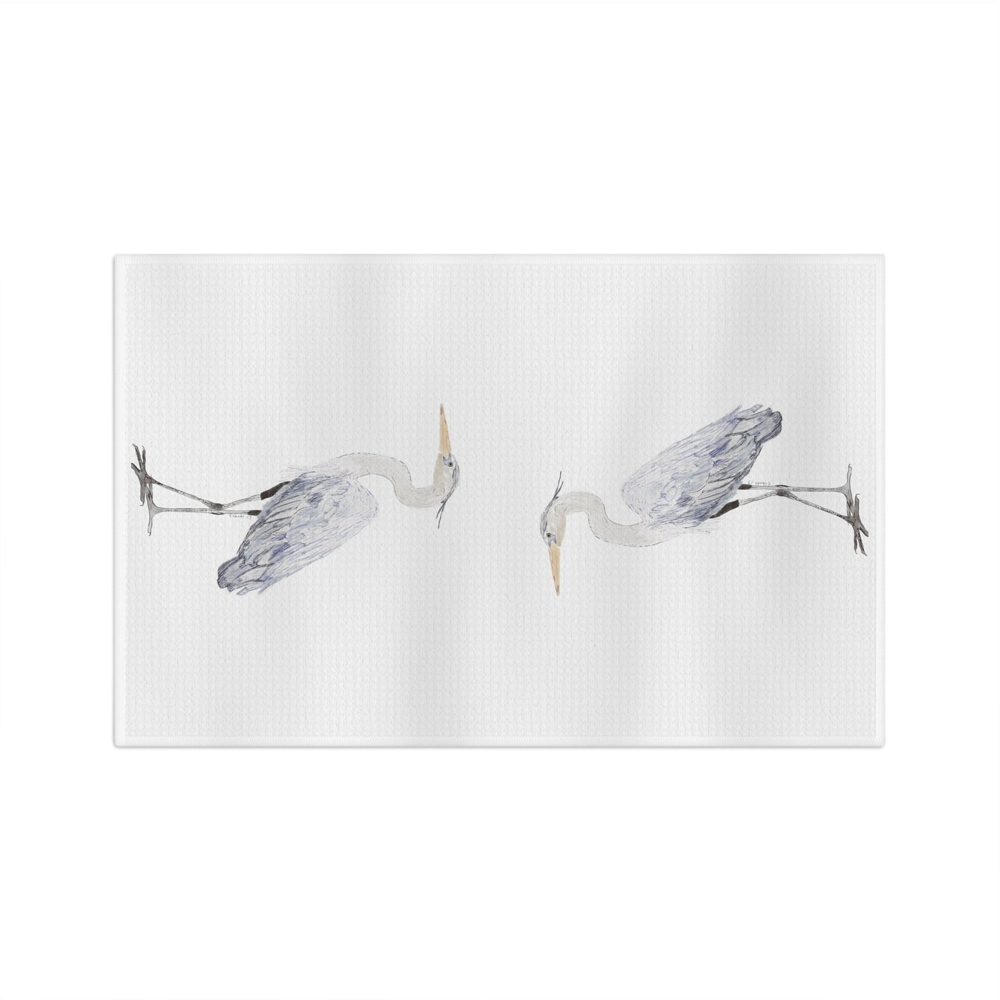 “IGGY” Egret Microfiber Waffle Towel - Blue Cava