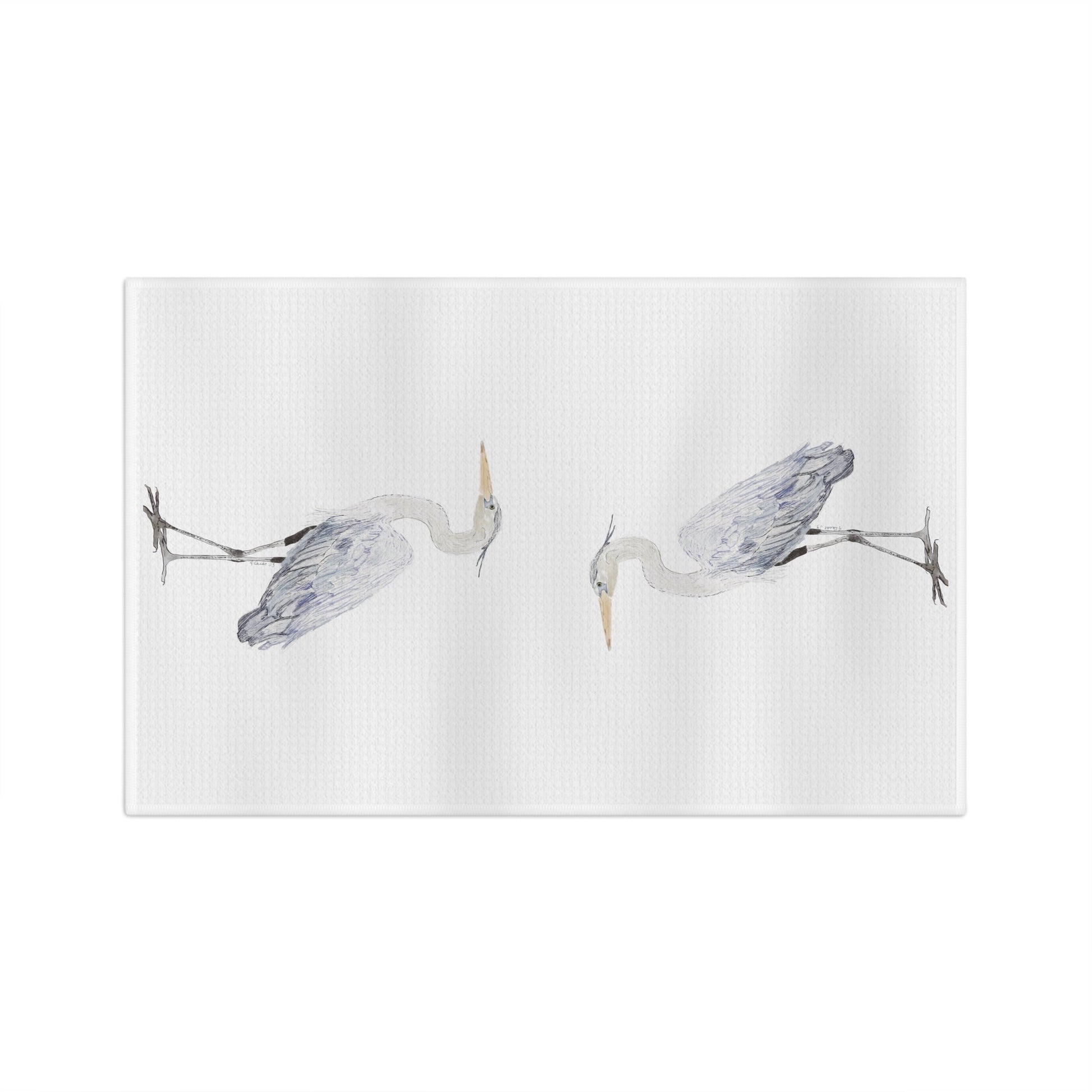 “IGGY” Egret Microfiber Waffle Towel - Blue Cava