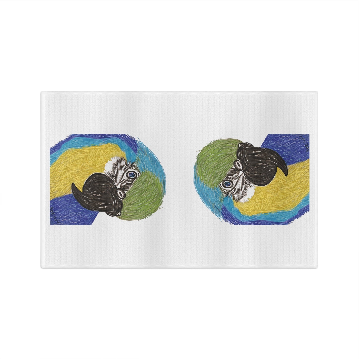 Macaw Microfiber Tea Towel - Blue Cava