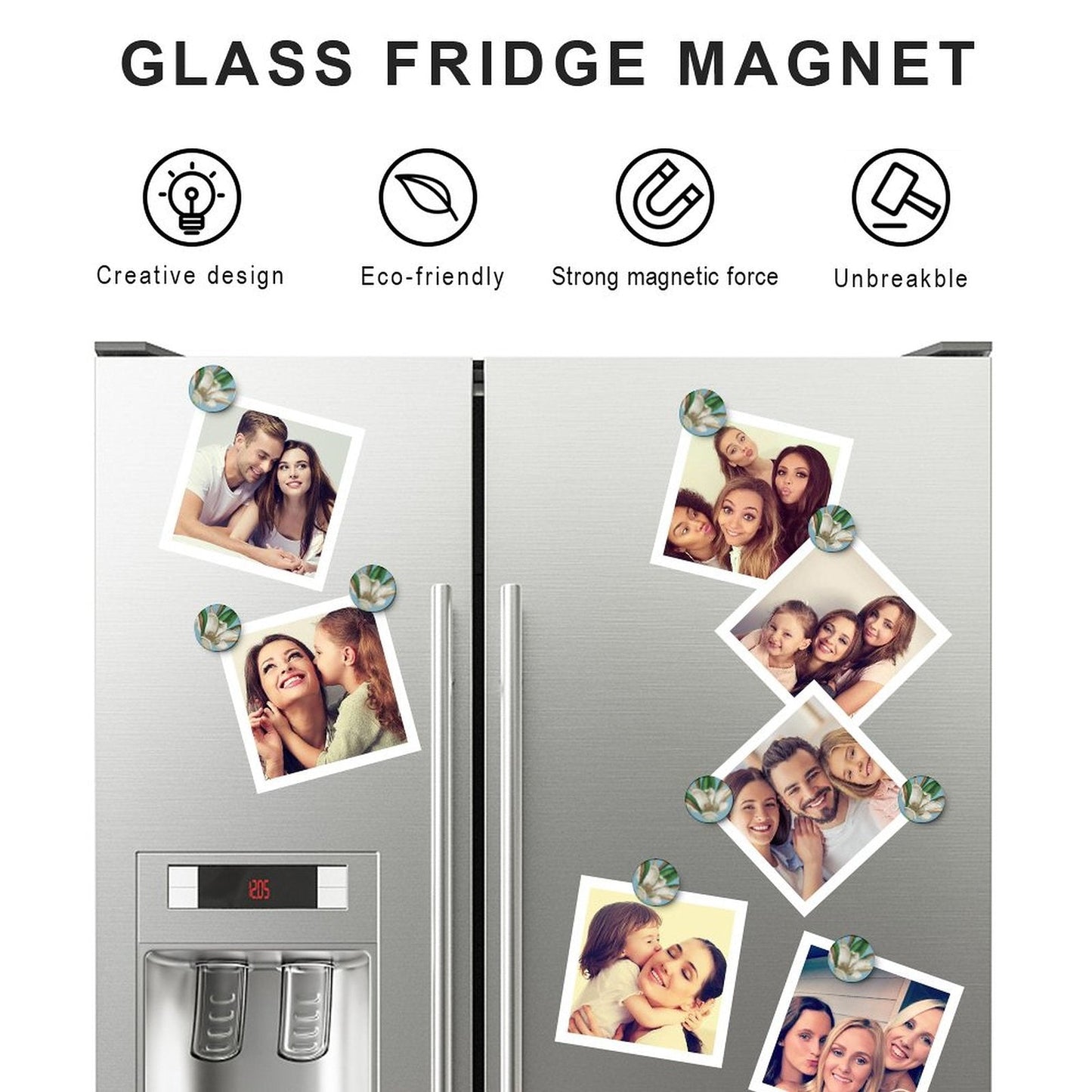 Magnolia Glass Magnetic Refrigerator Magnets - Blue Cava