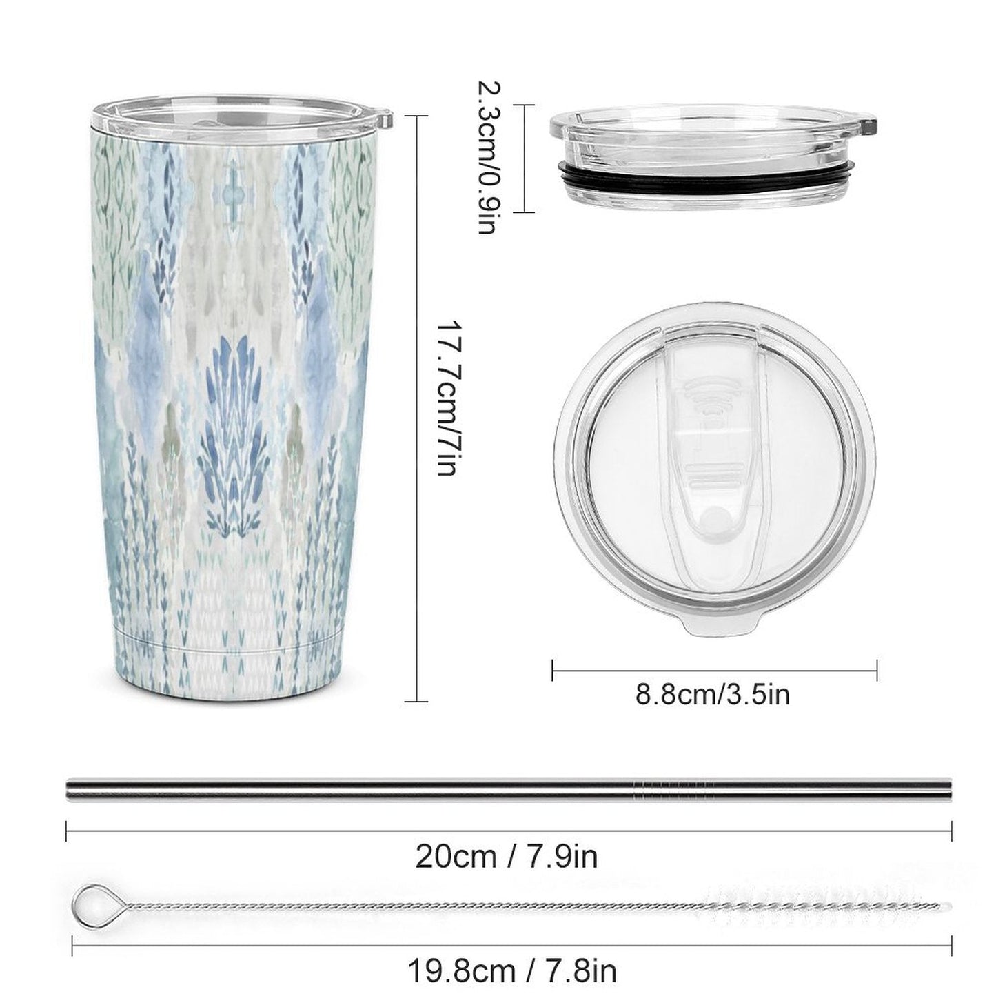 Personalised Travel Mug (All - Over Printing) - Blue Cava