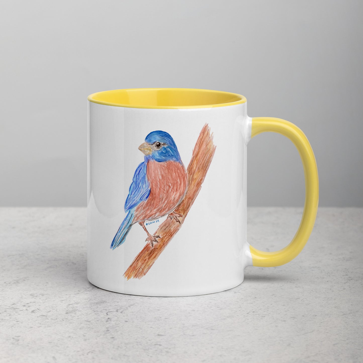 Blue Jay Mug Two Tone Color Inside (multiple colors available)