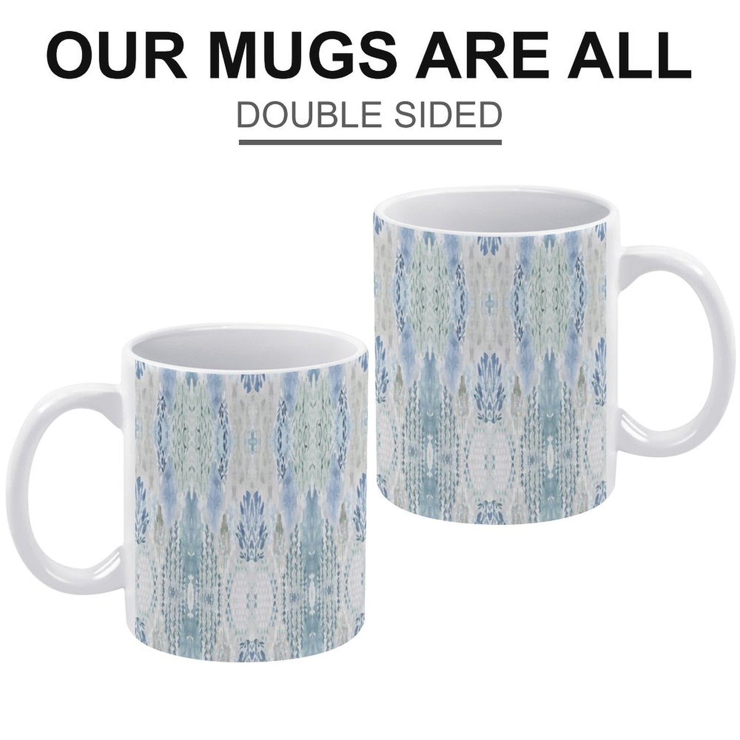 White Mug Print - Blue Cava