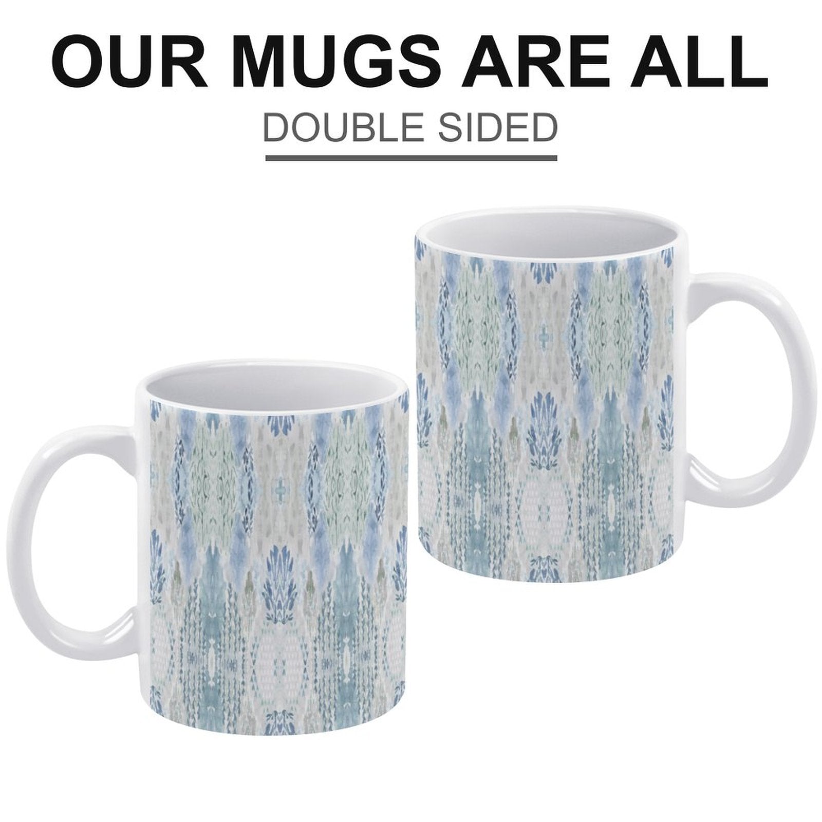 White Mug Print - Blue Cava