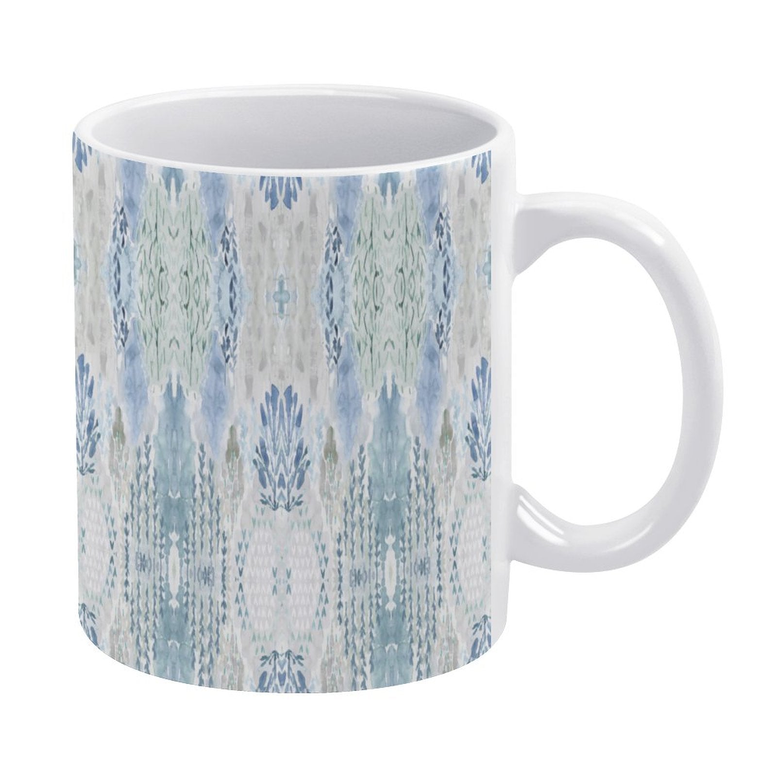 White and blue patterned Mug - Blue Cava