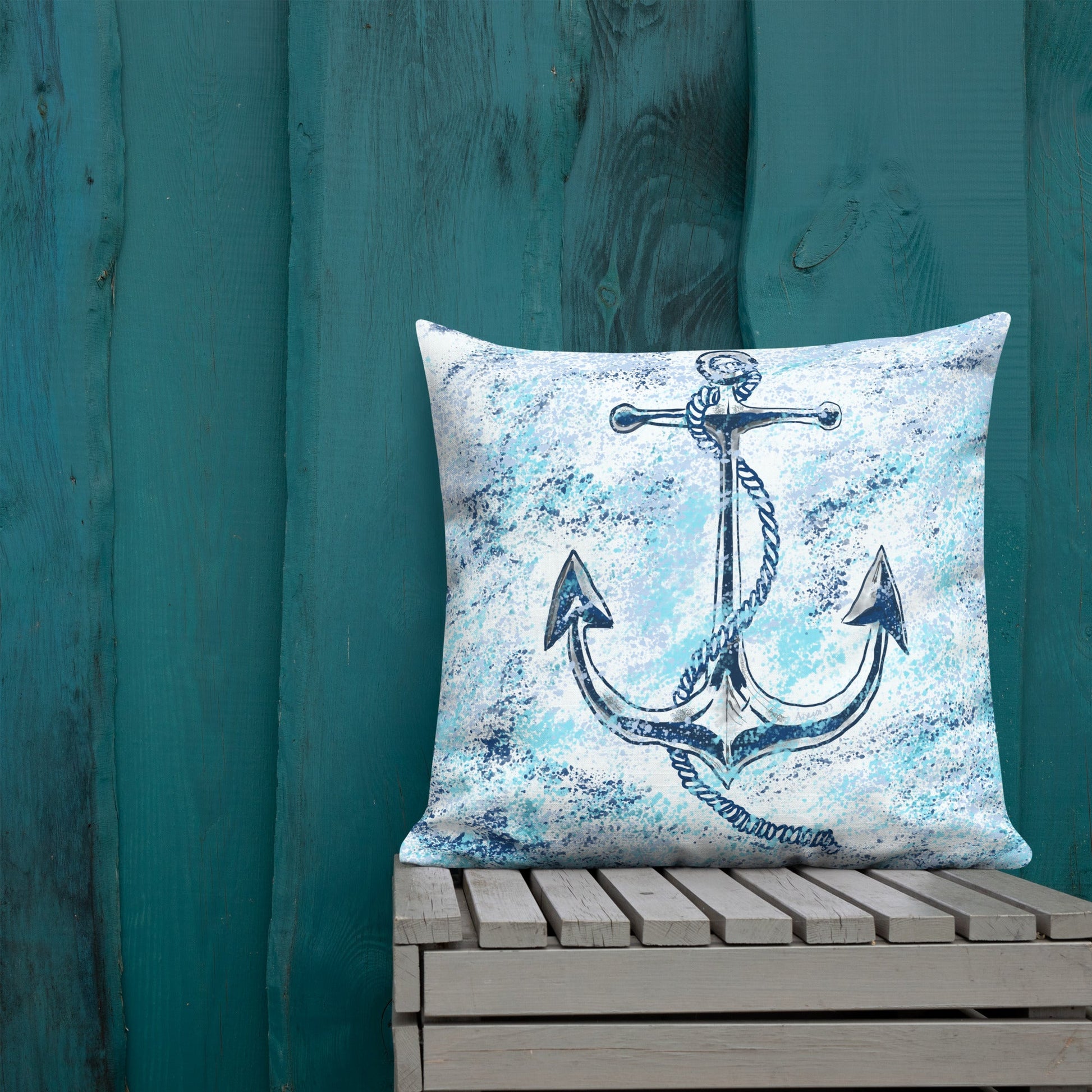 Anchor Premium Pillow - Blue Cava