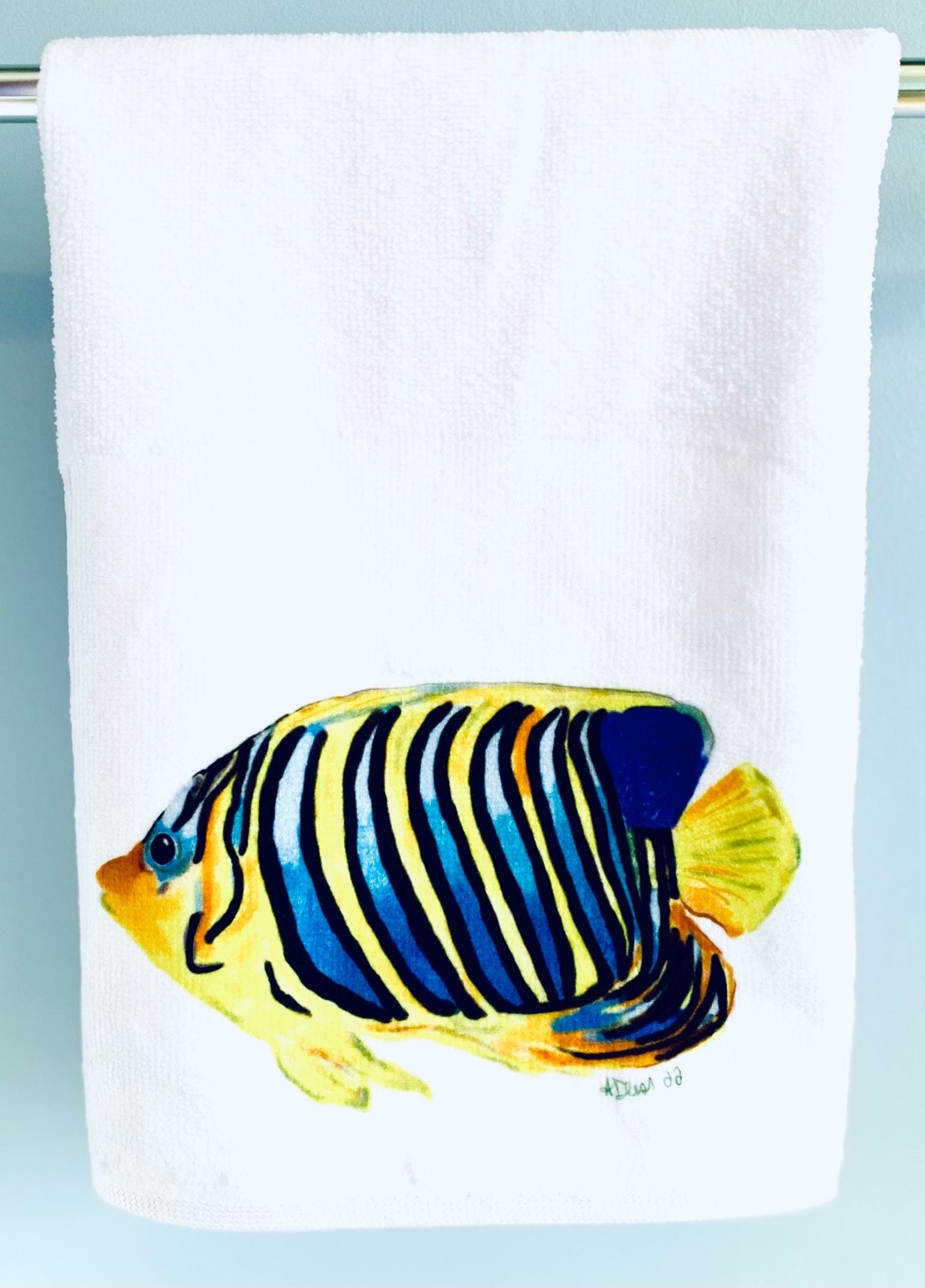 Angel Fish Tea Towel (Poly/Cotton) - Blue Cava