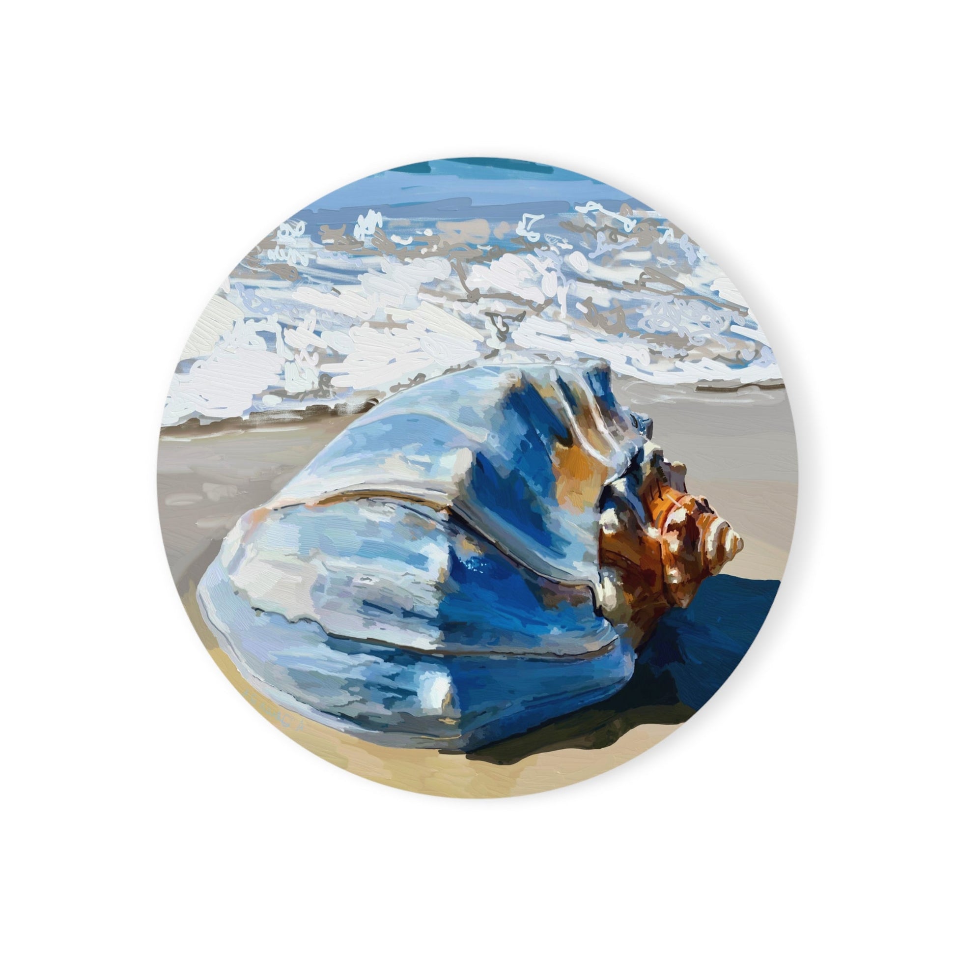Beach Sea Shell Coaster - Blue Cava