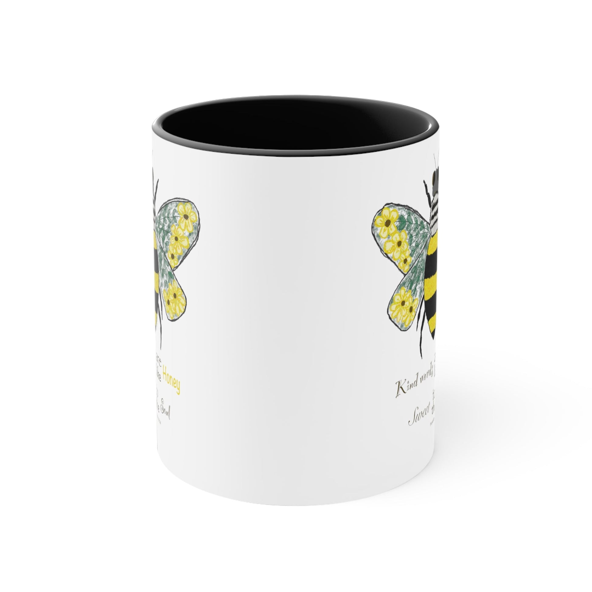 Bee Flower Accent Coffee Mug, 11oz - Blue Cava