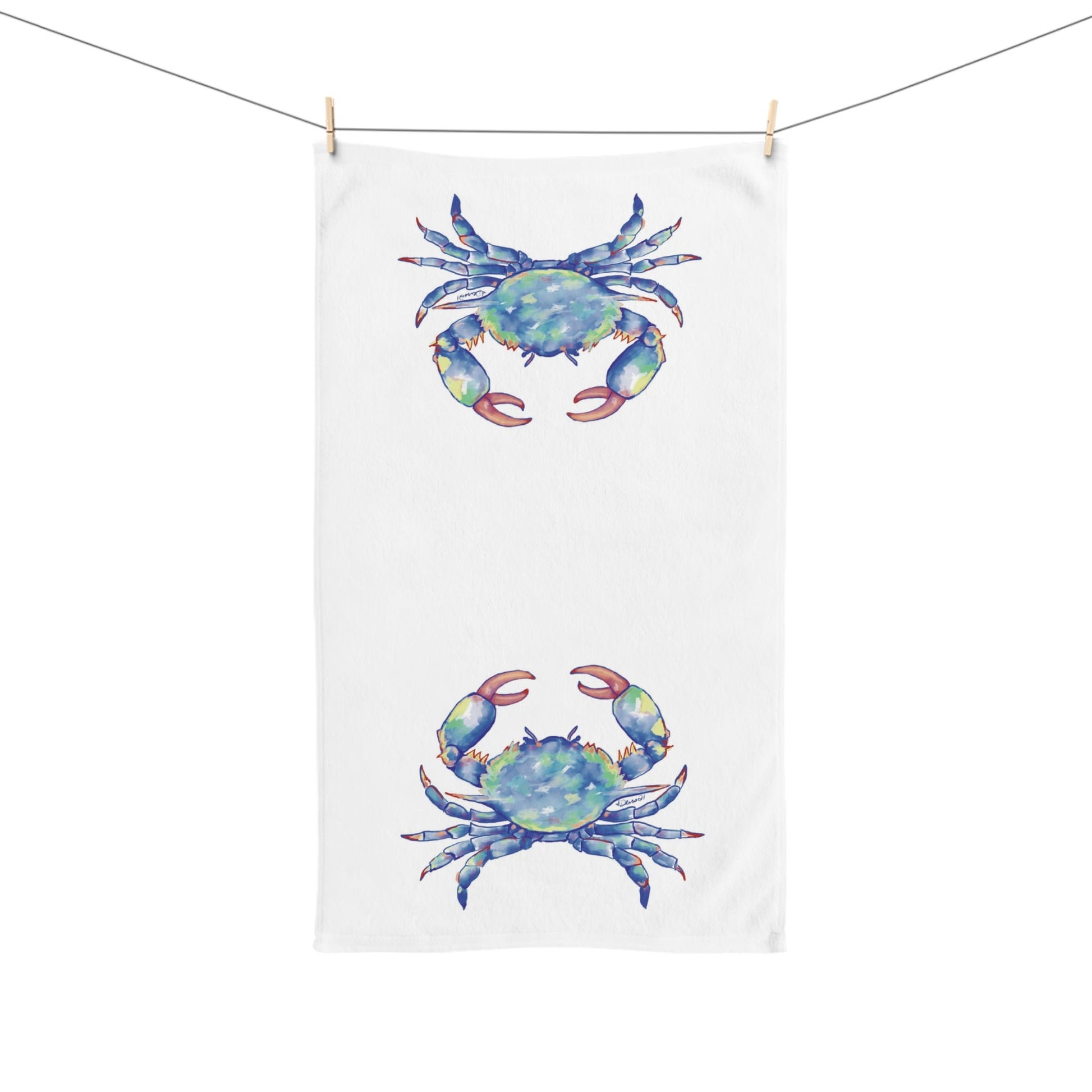 Blue Crab Hand Towel (Poly/Cotton) - Blue Cava