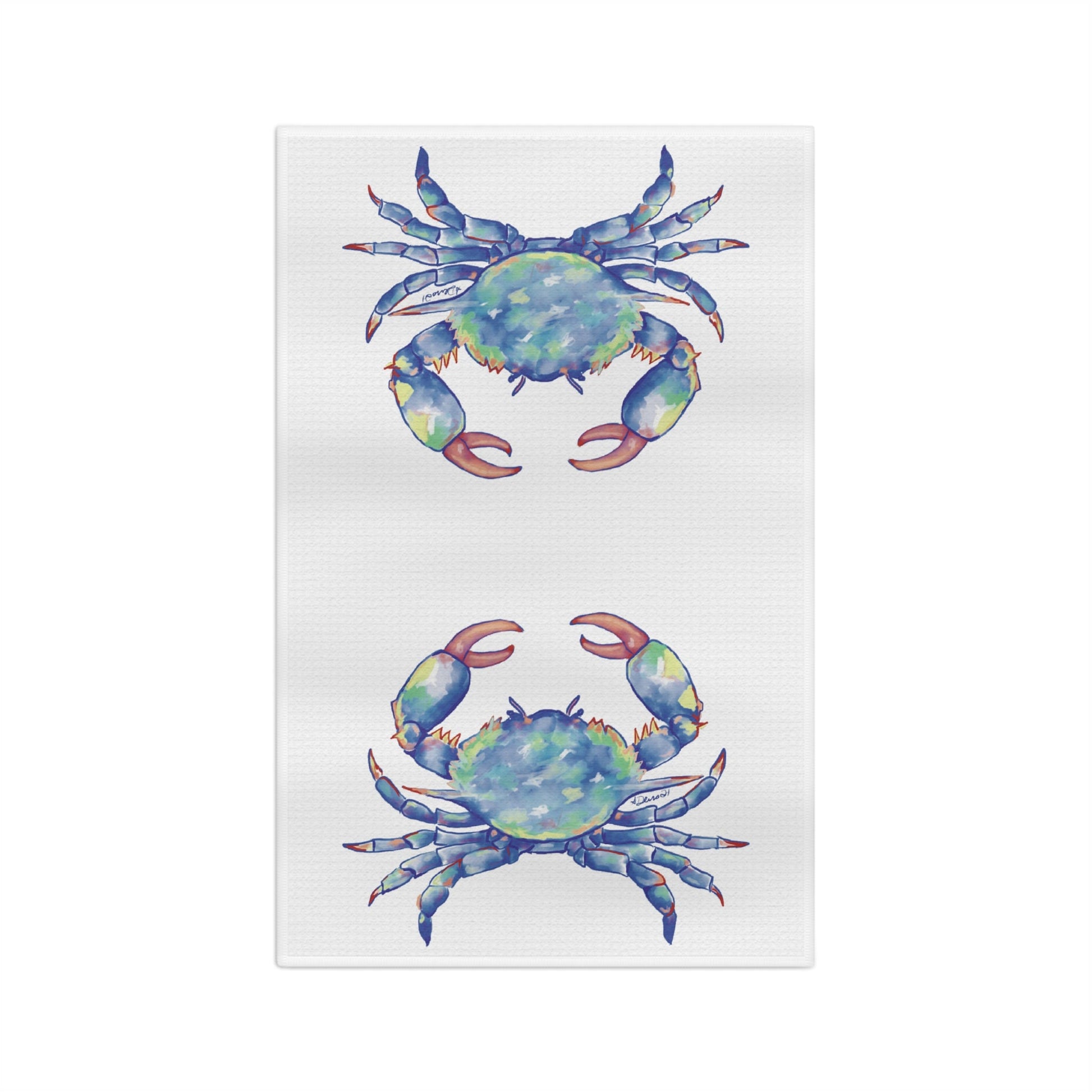 Blue Crab Microfiber Waffle Towel - Blue Cava