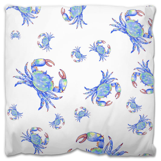 Blue Crab Outdoor Pillows - Blue Cava