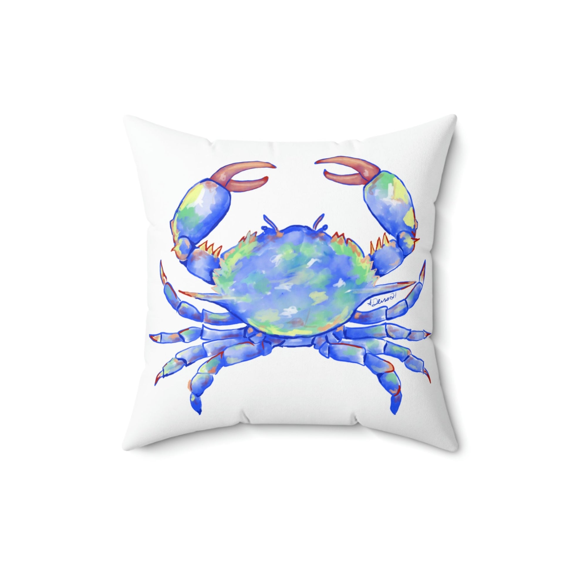 Blue Crab Pillow - Blue Cava
