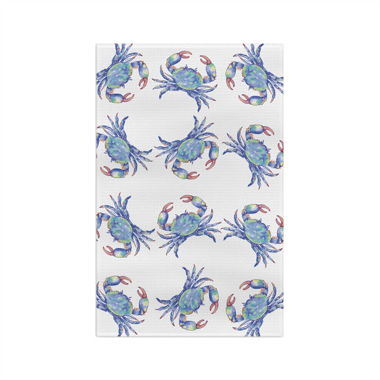 Blue Crabs Microfiber Waffle Towel - Blue Cava
