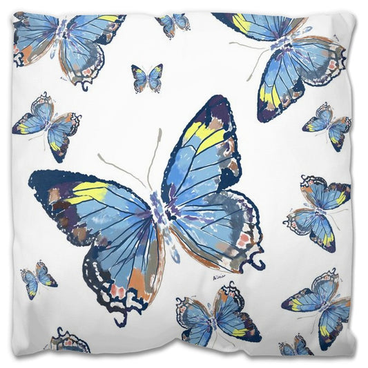 Butterflies Outdoor Pillows - Blue Cava
