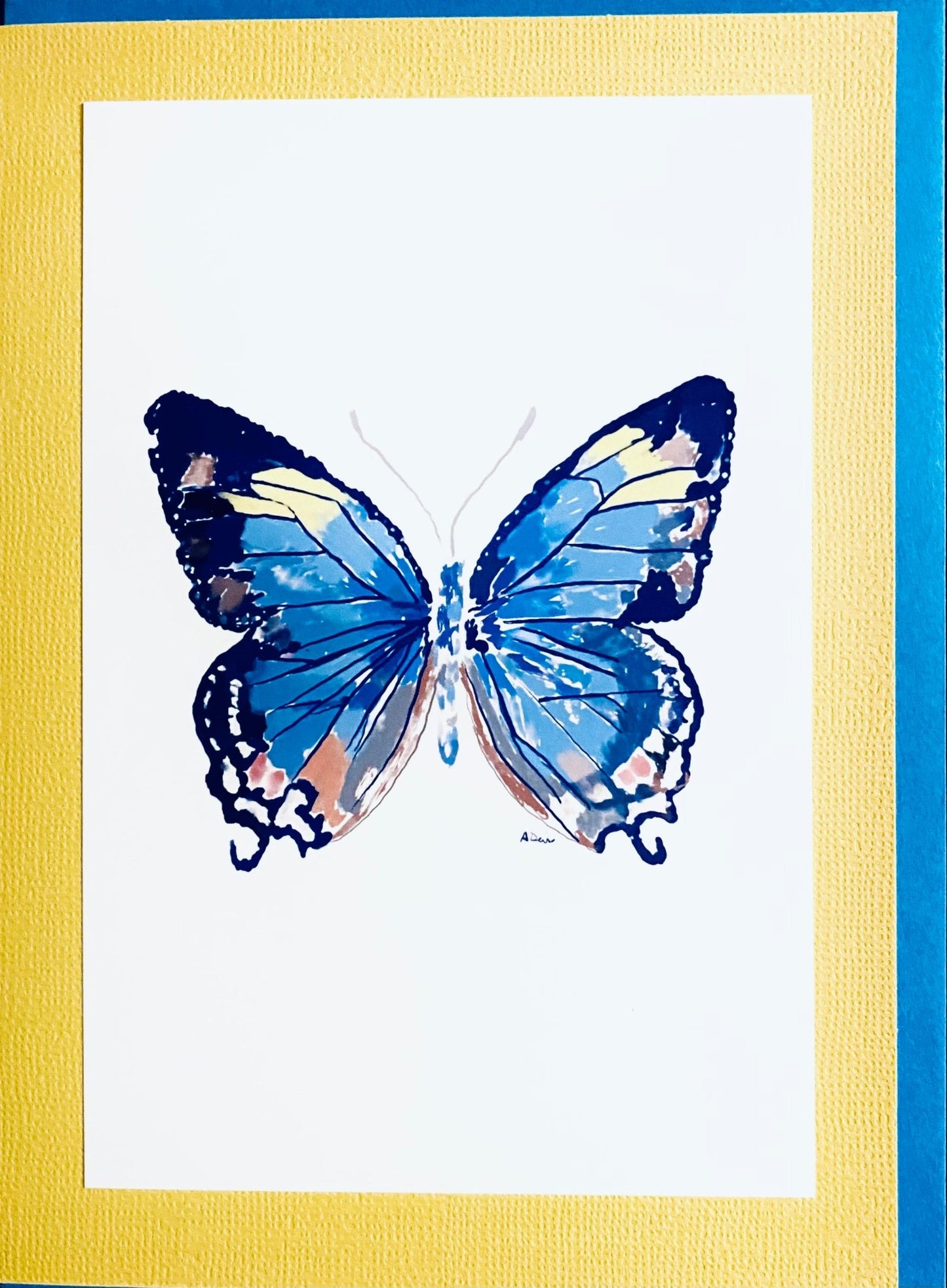 Butterfly Greeting card - Blue Cava