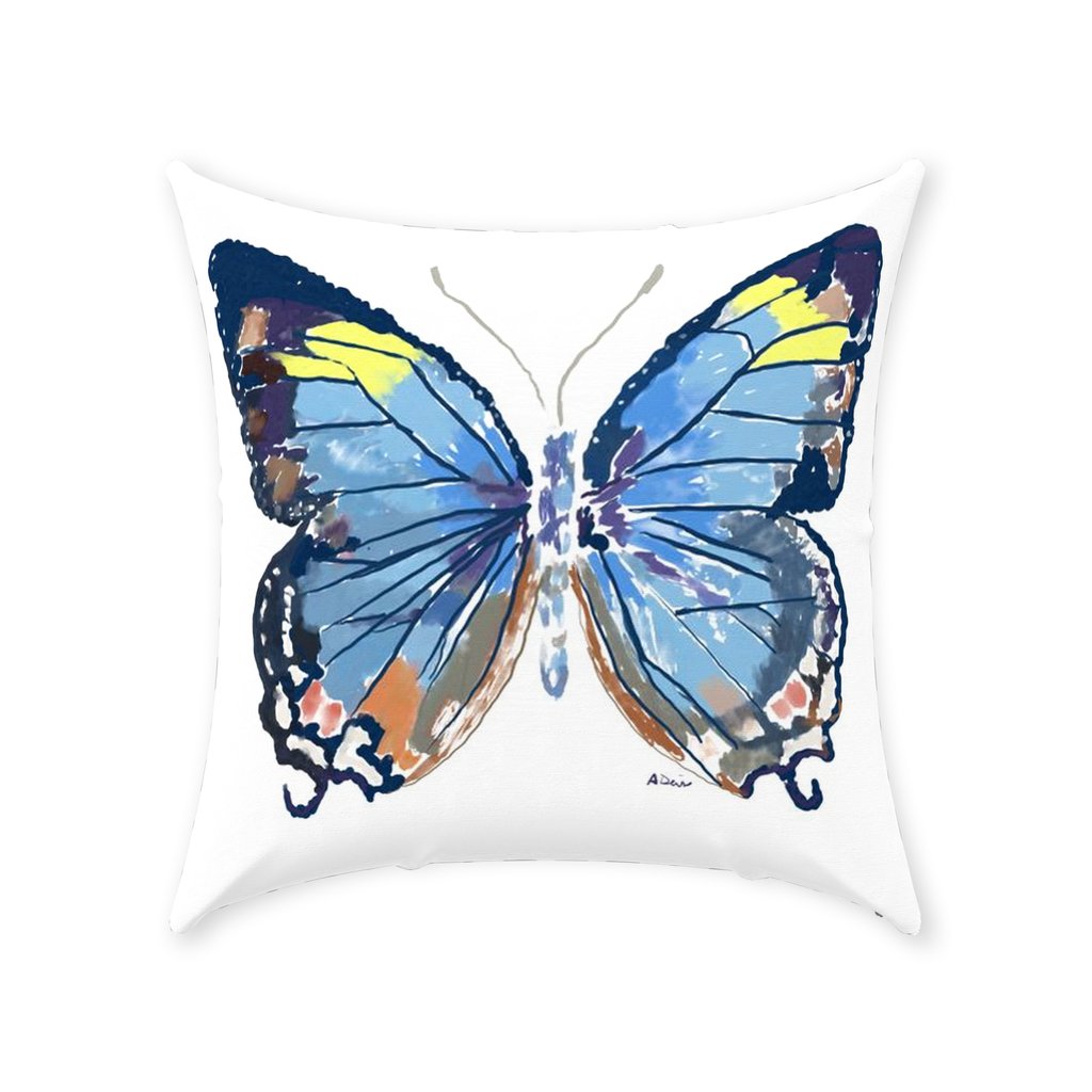 Butterfly Throw Pillows - Blue Cava