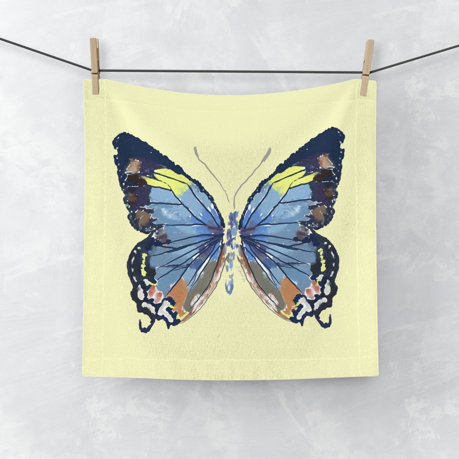 Butterfly Wash Cloth - Blue Cava