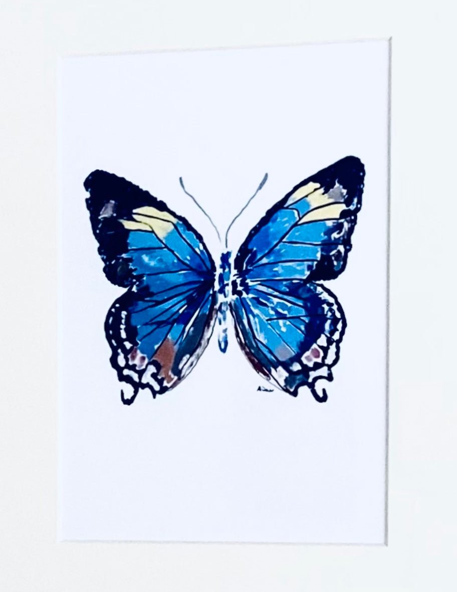 Butterfly Watercolor Wall Art (Multiple sizes available) - Blue Cava