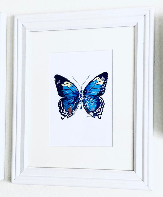 Butterfly Watercolor Wall Art (Multiple sizes available) - Blue Cava