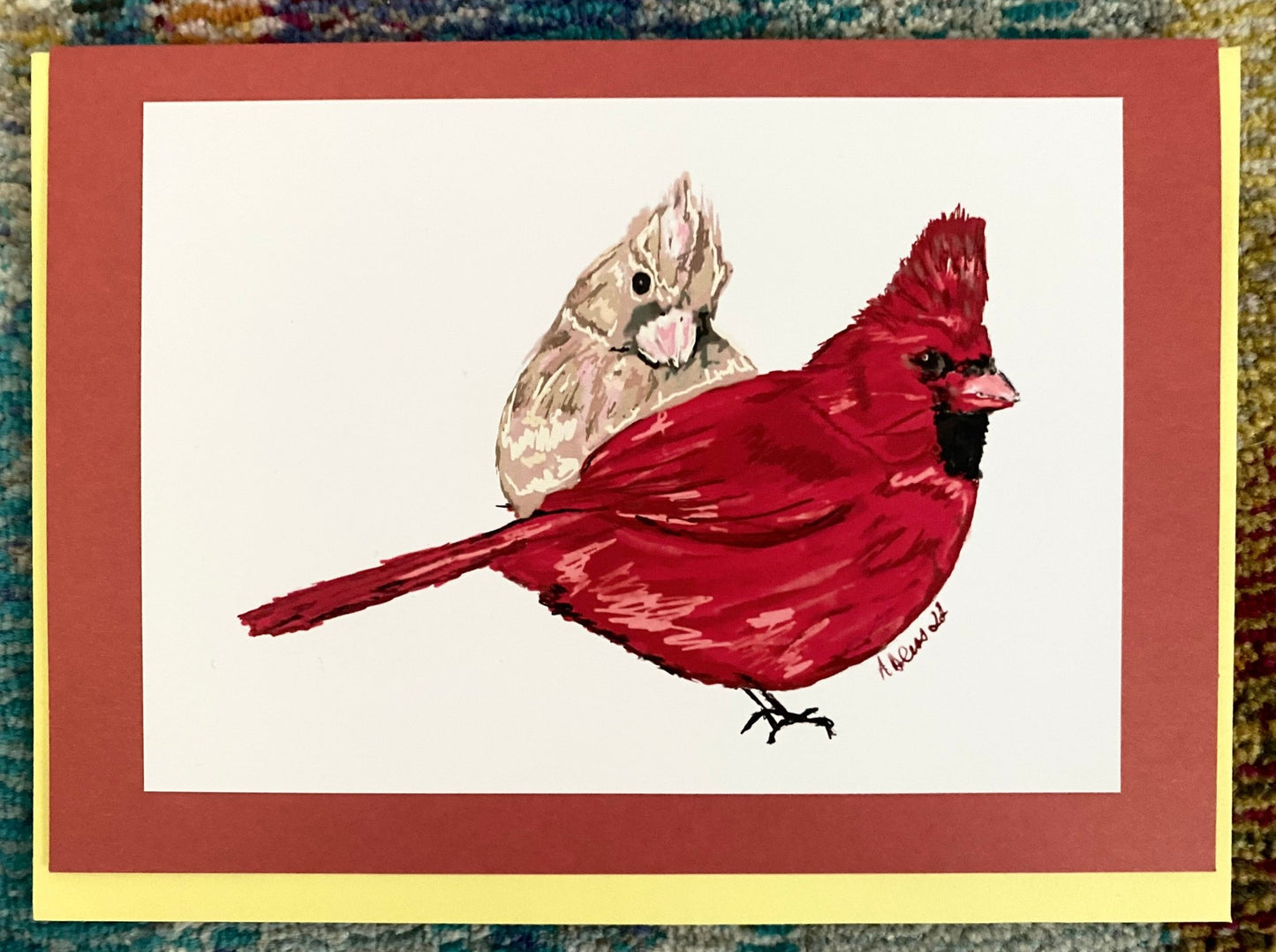 Cardinals Greeting card - Blue Cava