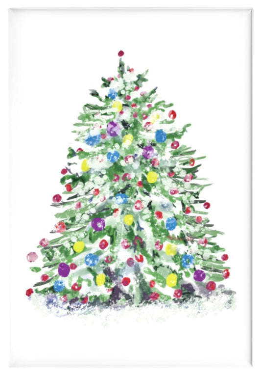 Christmas Tree Button Magnet, Rectangle (1 & 10 pcs) - Blue Cava