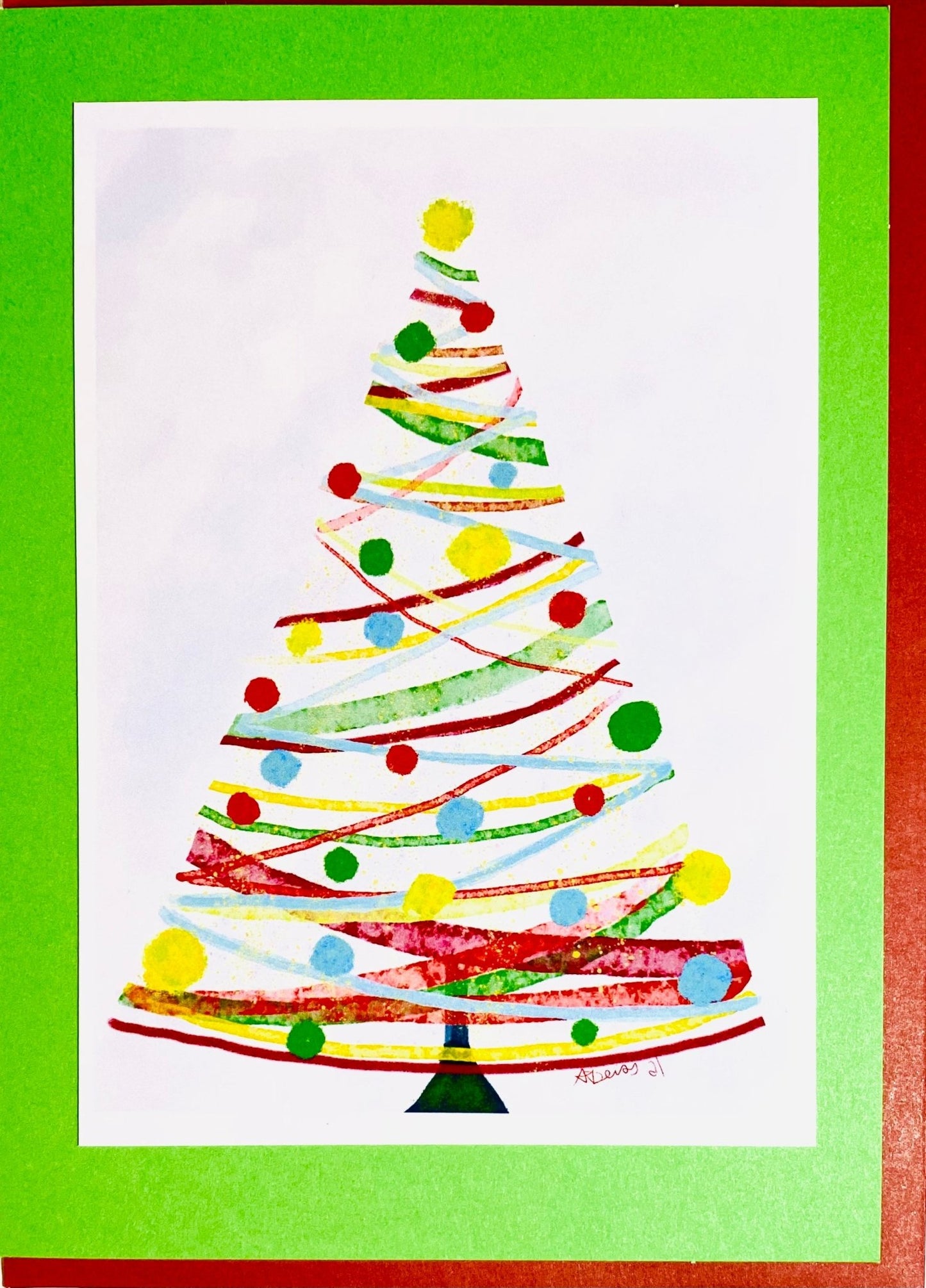 Christmas Tree Greeting cards (Two colors available) - Blue Cava