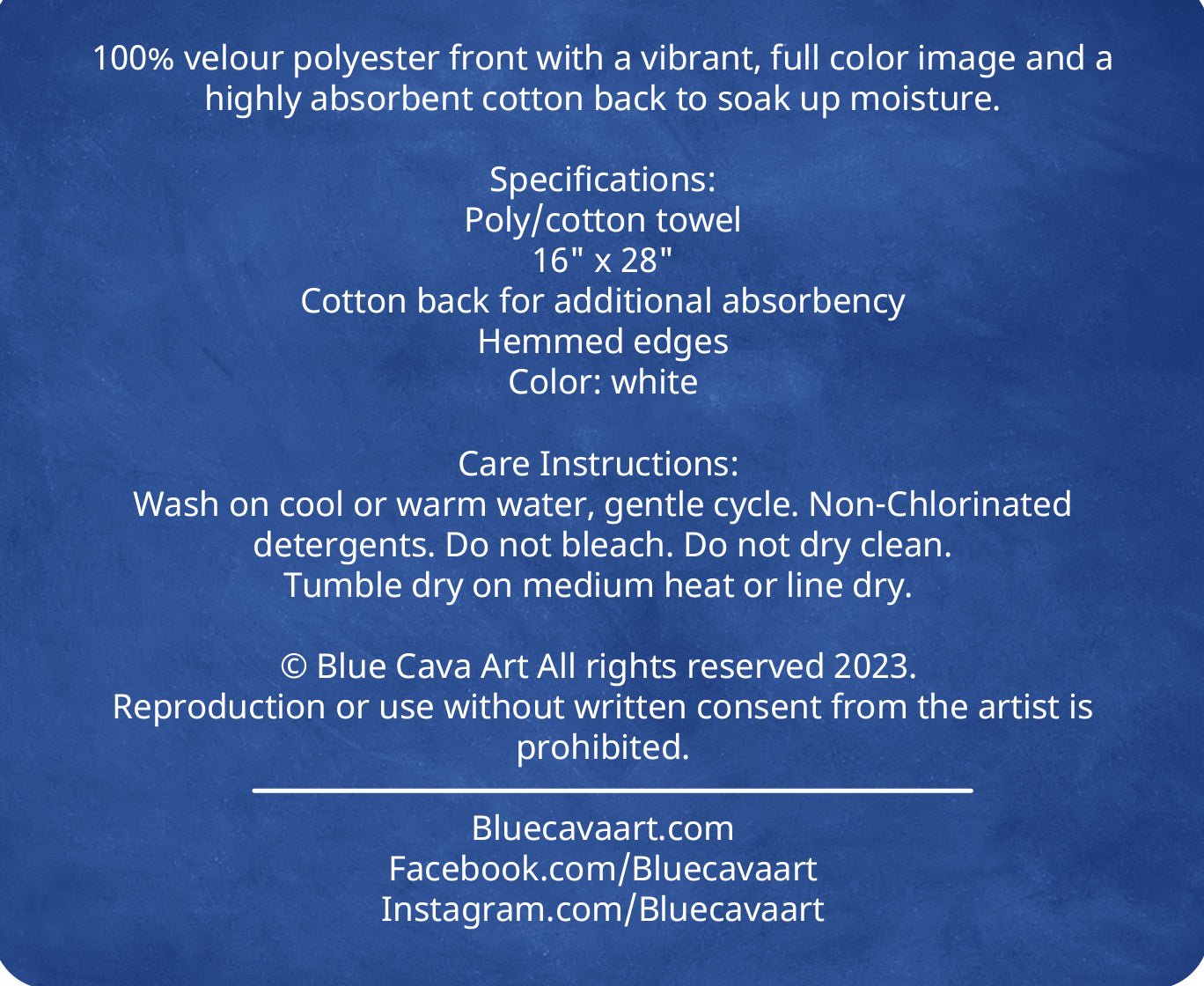 Classic Car Tea Towel (Poly/ Cotton) - Blue Cava