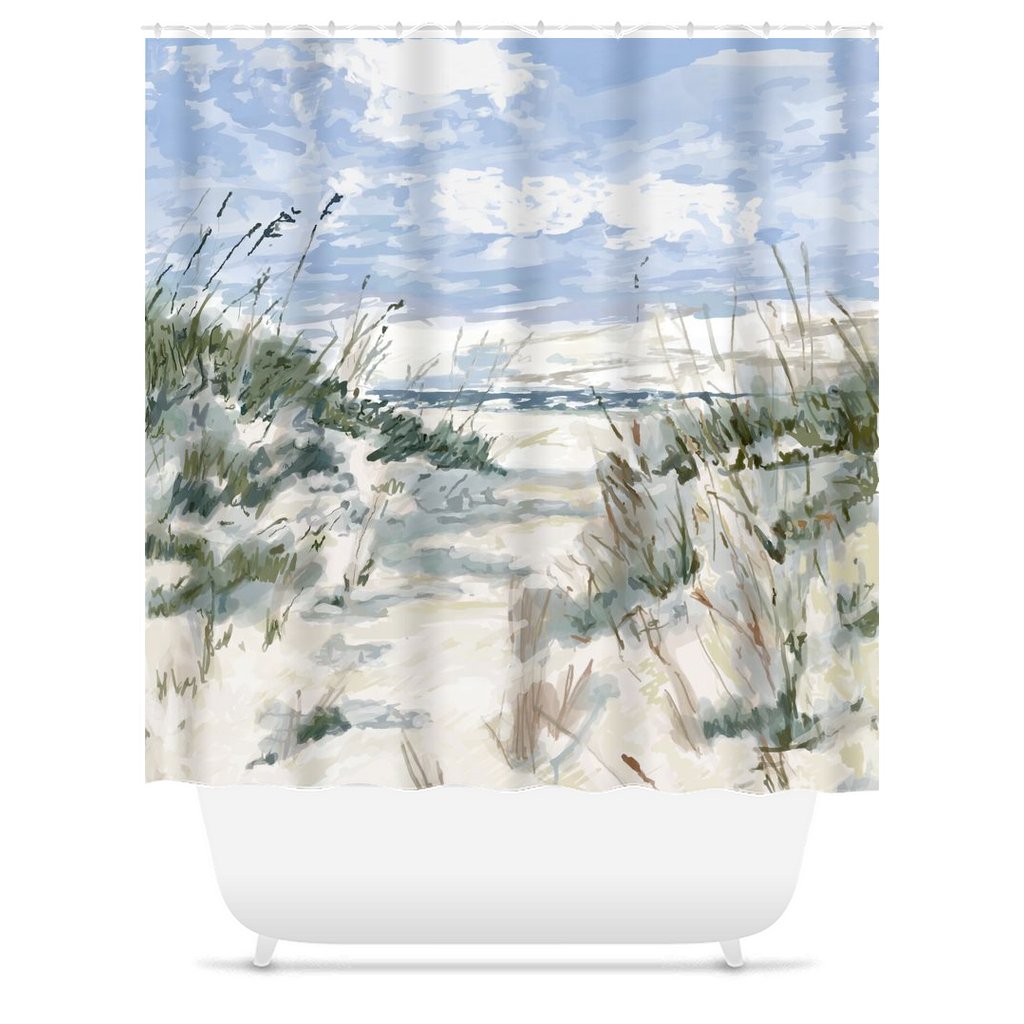 Coastal beach Shower Curtain - Blue Cava