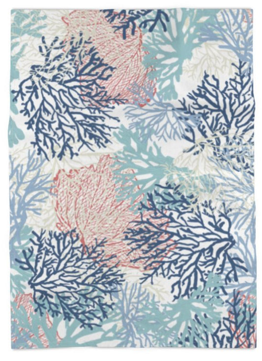 Coral Linen Towel - Blue Cava