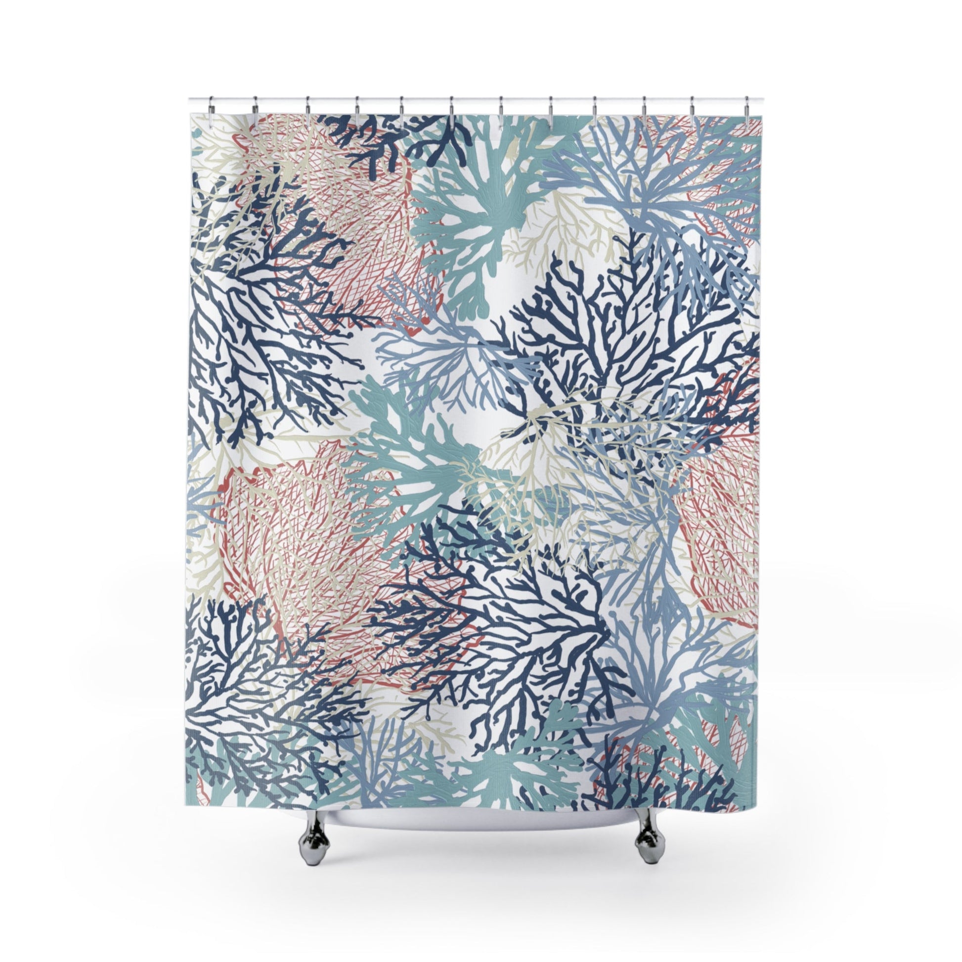 Coral Shower Curtains - Blue Cava