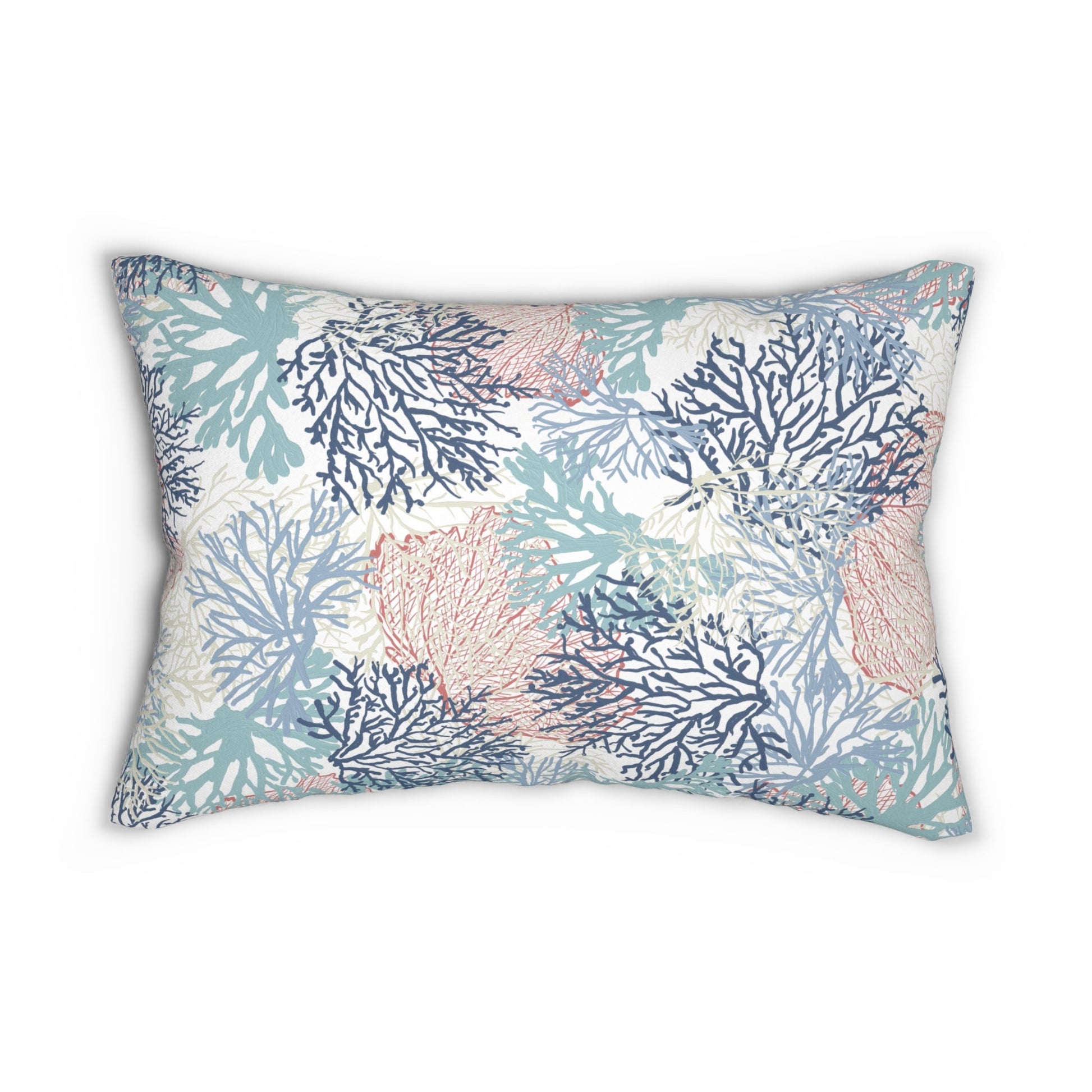 Coral Spun Polyester Lumbar Pillow - Blue Cava