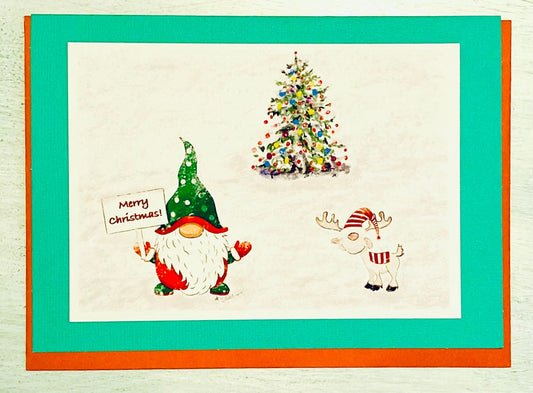 Cringle and Friend Christmas Tree Greeting cards (Two colors available) - Blue Cava
