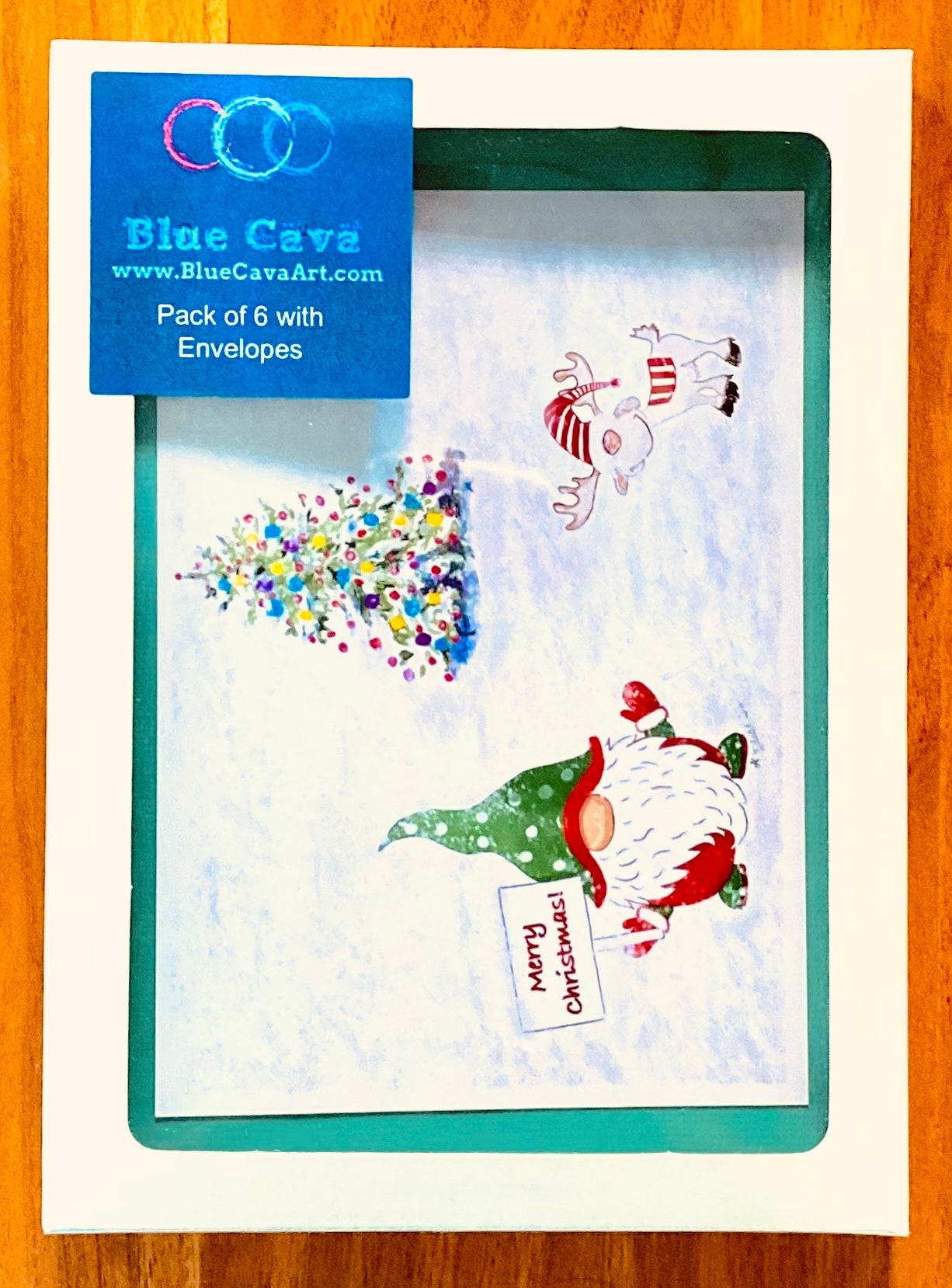 Cringle and Friend Christmas Tree Greeting cards (Two colors available) - Blue Cava