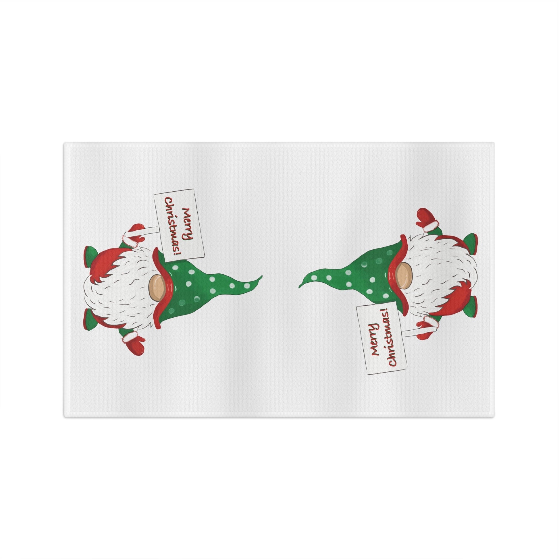 “Cringle” Christmas Gnome Microfiber Waffle Towel - Blue Cava