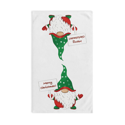 "Cringle" Christmas Gnome Tea Towel (Poly/Cotton) - Blue Cava