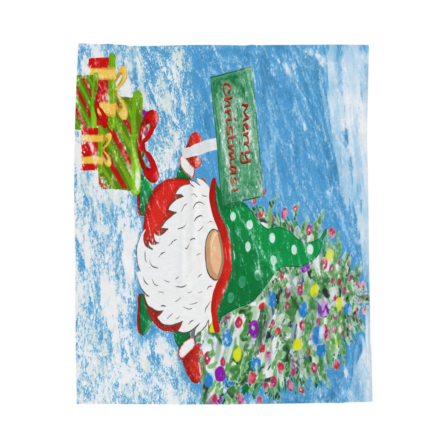 Cringle Christmas Velveteen Plush Blanket - Blue Cava