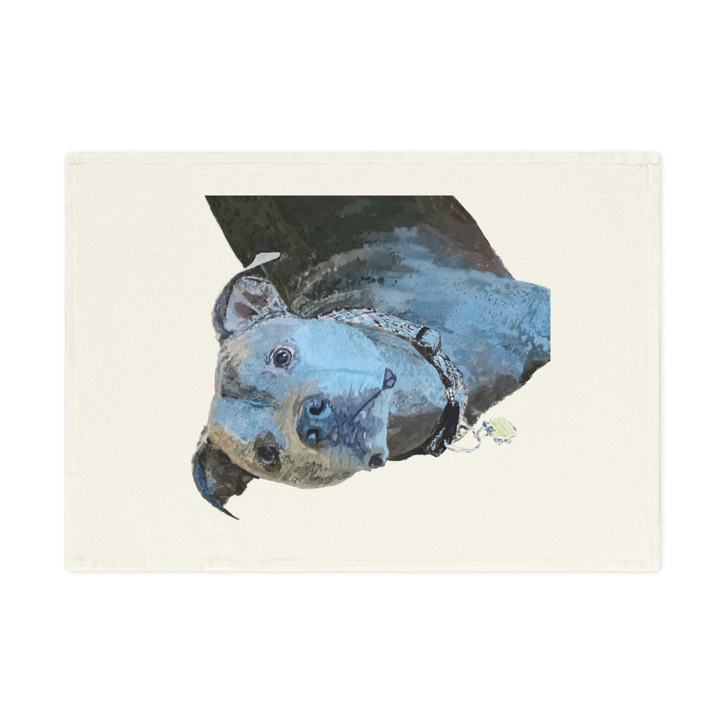 “Diesel” Pit Bull Cotton Hand Towel - Blue Cava
