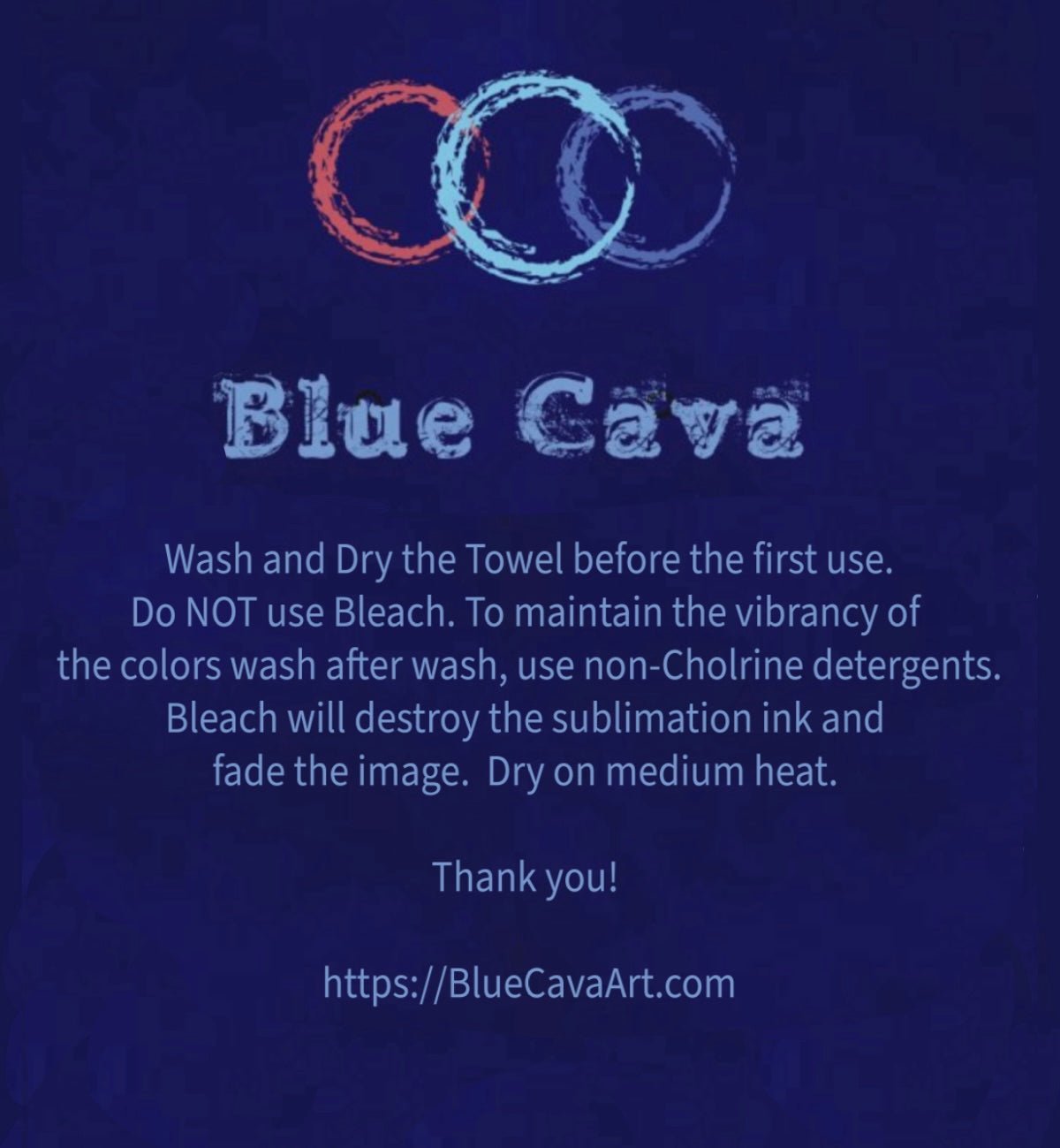 “Dirty” Cow Hand Towel (Poly/Cotton) - Blue Cava