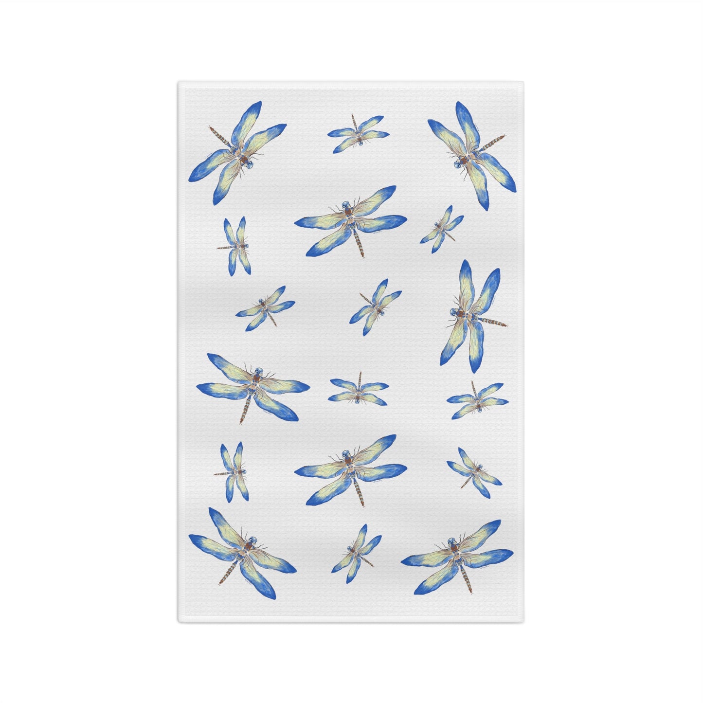 Dragonflies Microfiber Waffle Towel - Blue Cava