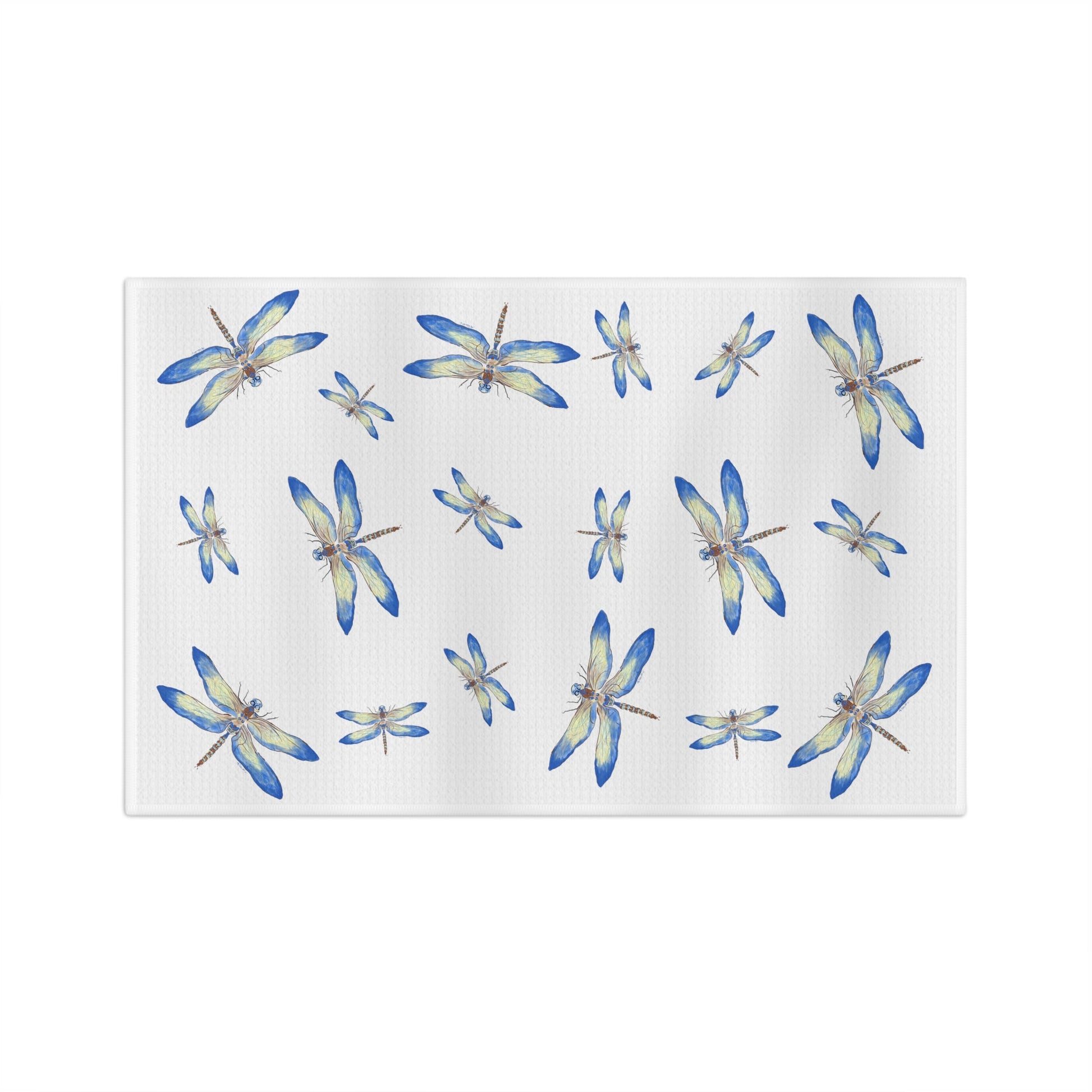 Dragonflies Microfiber Waffle Towel - Blue Cava