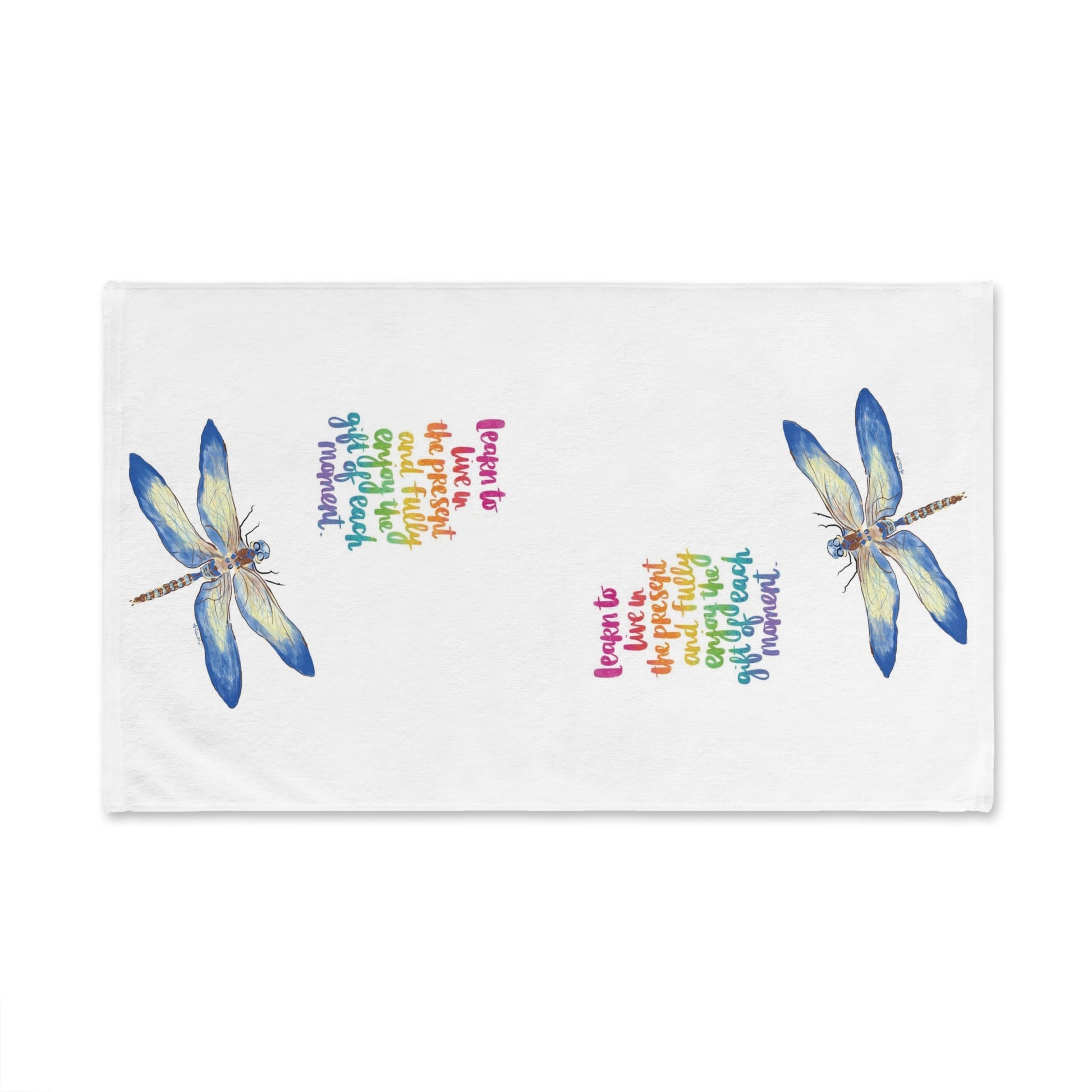 Dragonfly Hand Towel (Poly/Cotton) - Blue Cava