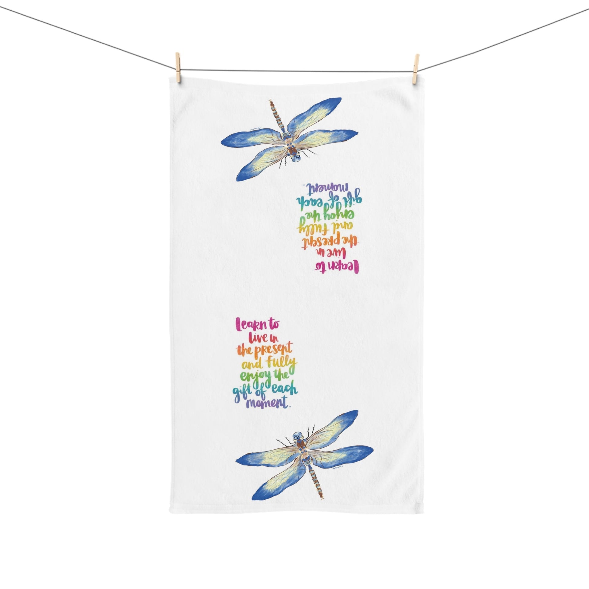 Dragonfly Hand Towel (Poly/Cotton) - Blue Cava