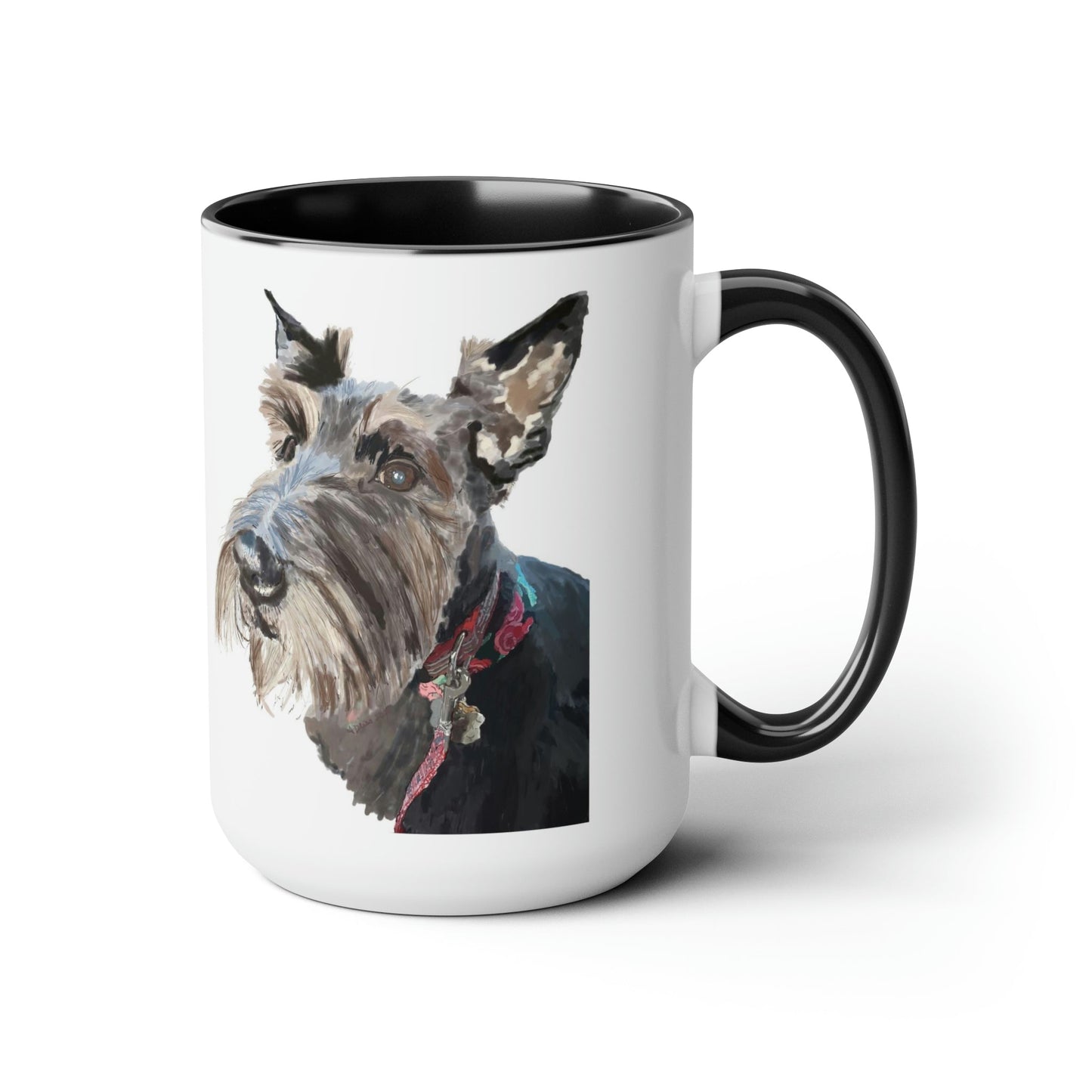 “Fala” Dog Two-Tone Coffee Mugs, 15oz - Blue Cava